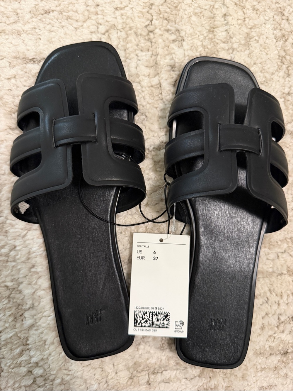 NWT H&M faux leather slide sandals